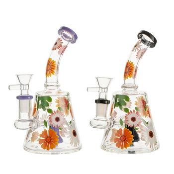 Бонг Flower Power Bubbler 1xDrum Percolator - Бонги - Бонги стеклянные - Изогнутые бонги - Магазин домашних увлечений homehobbyshop.ru